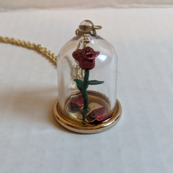 Disney Accessories Disney Beauty The Beast Enchanted Rose Necklace